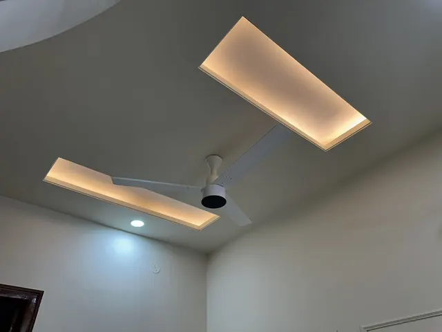 Designer false ceiling with warm cove lighting